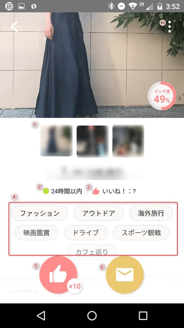 女性のプロフィール